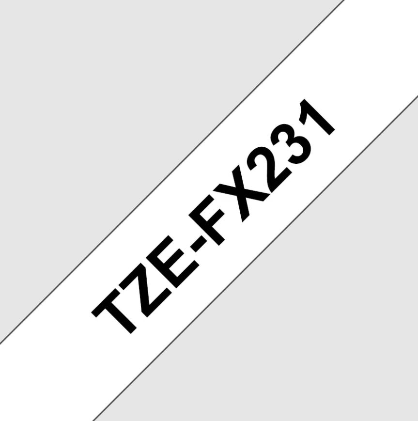 TZE-FX231, biela / čierna, 12 mm