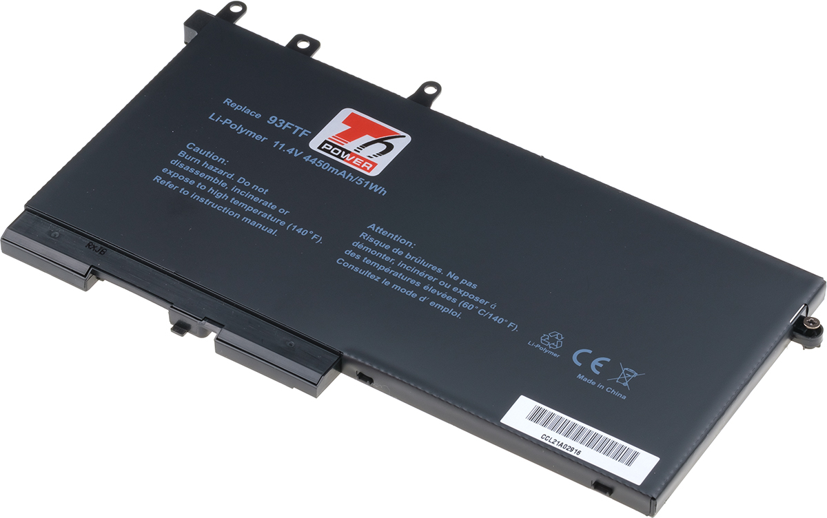 Batéria T6 Power pre Dell Latitude 5280, 5290, 5480, 5490, 5580, 5590, 4450mAh, 51Wh, 3cell, Li-pol