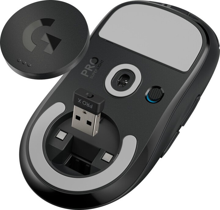 Logitech G Pro X Superlight/ Herná/ Optická/ Pre pravákov/ 25 600 DPI/ Bezdrôtová USB/ Čierna 