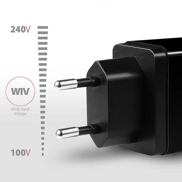 AXAGON ACU-QS24, QC & SMART nabíjačka do siete 24W, 2x USB-A port, QC3.0/ AFC/ FCP + 5V/ 1.2A 