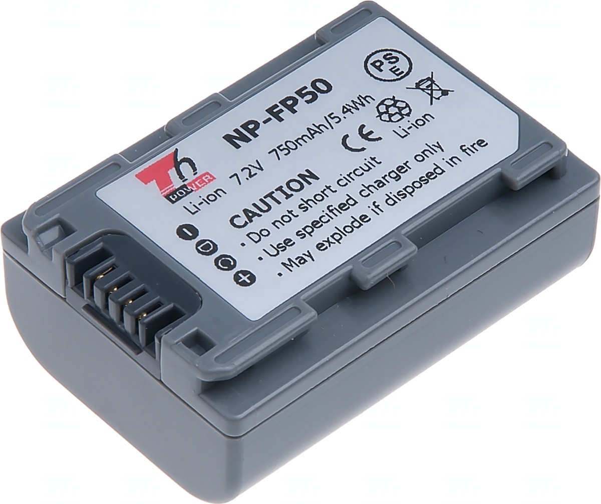 Batéria T6 Power Sony NP-FP30, NP-FP50, 750mAh, 5, 4Wh, sivá