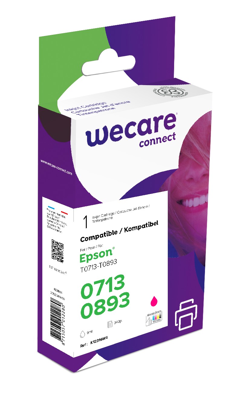 WECARE ARMOR ink kompatibilný s EPSON C13T07134012, červená/ magenta