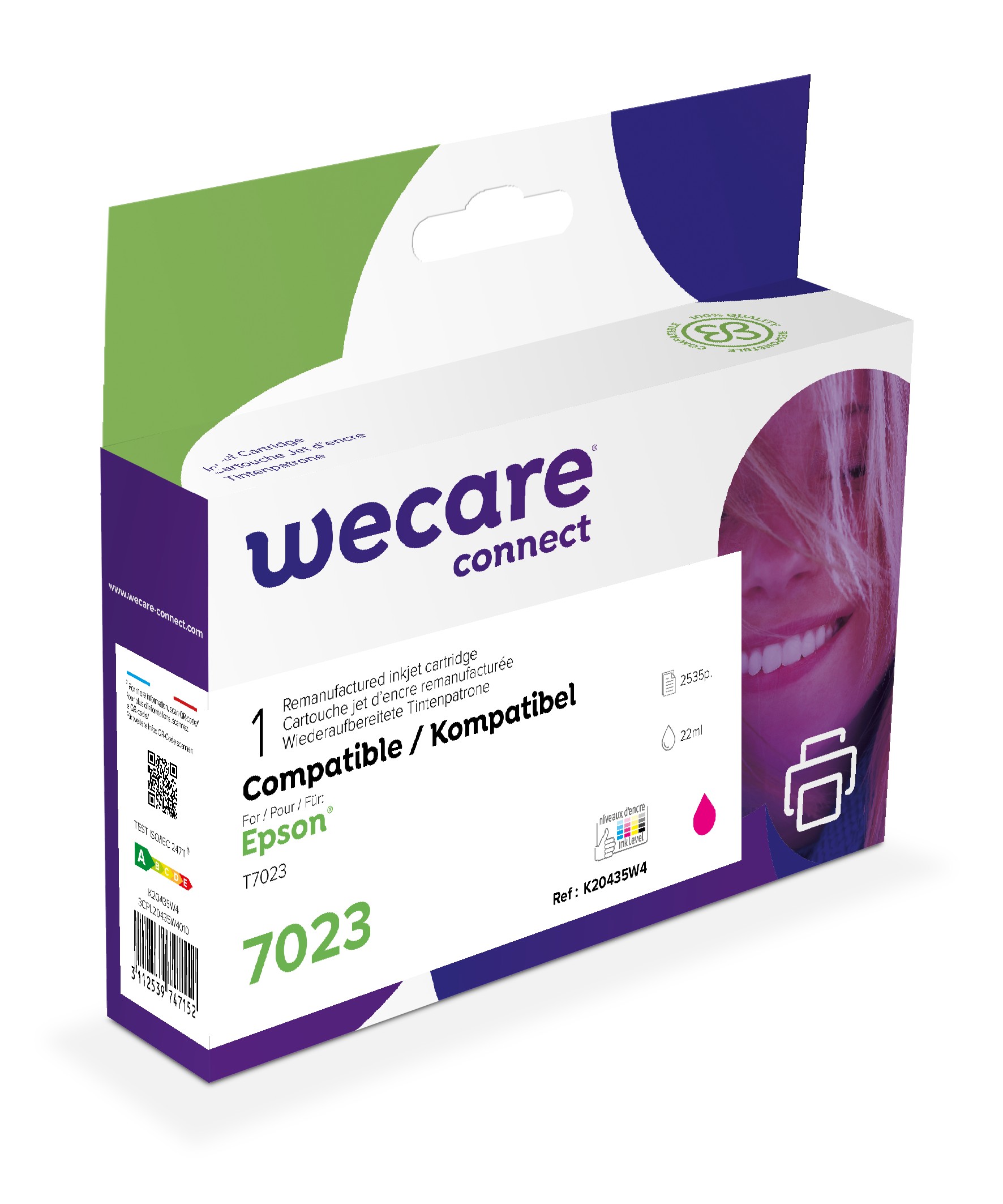 WECARE ARMOR ink kompatibilný s EPSON C13T70234010, červená/ magenta