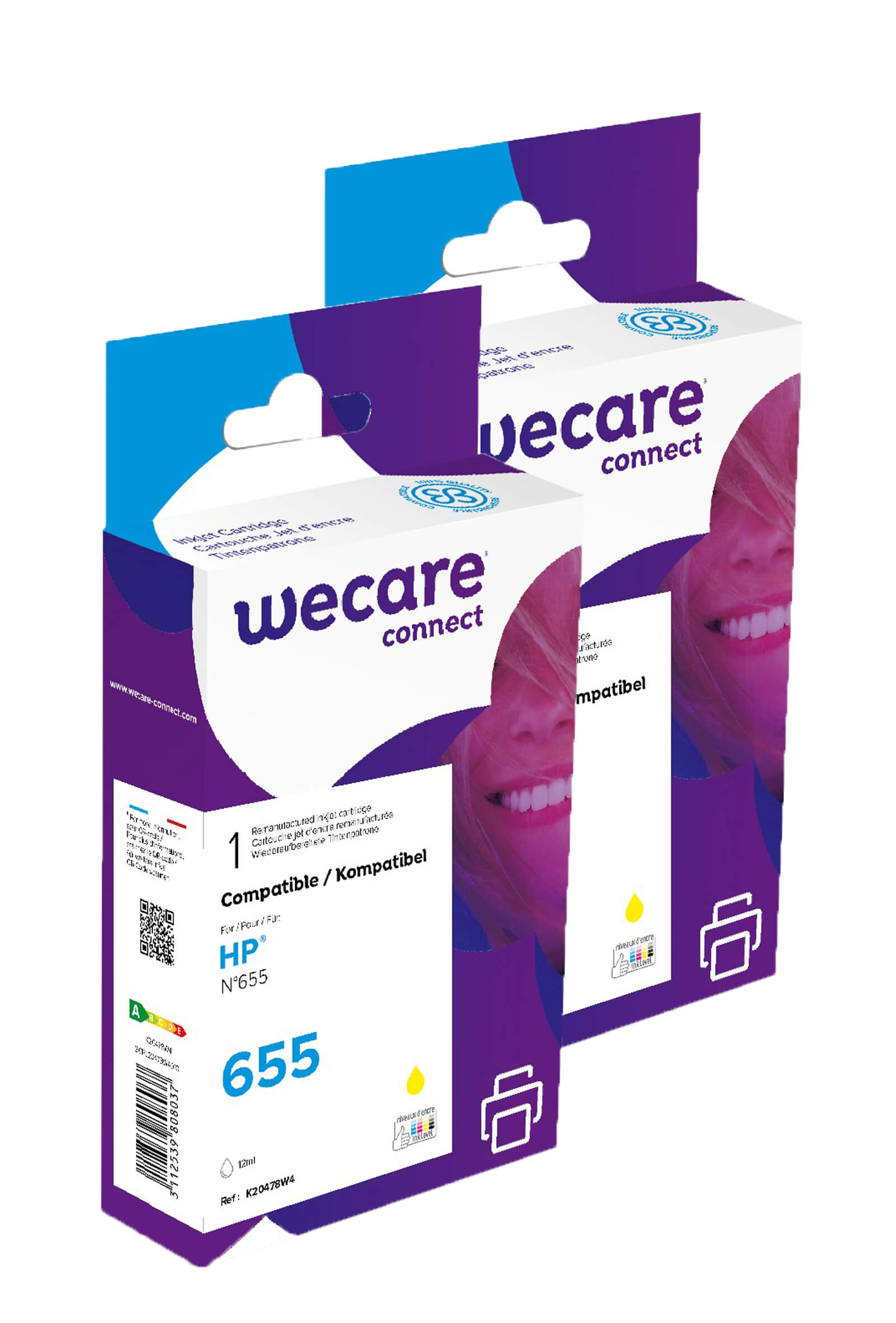 WECARE ARMOR sada ink kompatibilná s HP CZ112AE, 2x12ml, žltá/ yellow