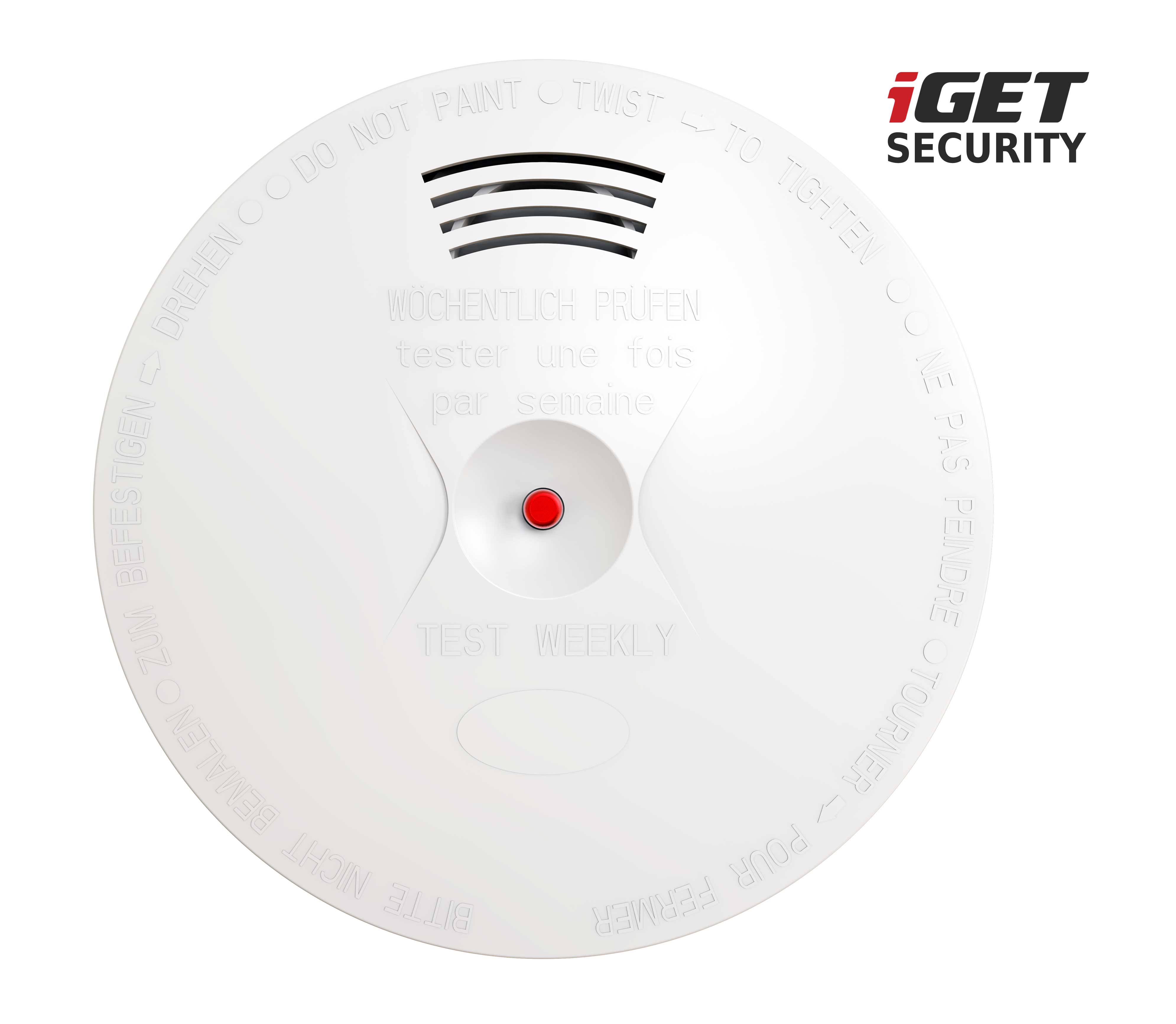 iGET SECURITY EP14 - bezdrôt. senzor dymu, norma EN14604:2005, samostatný alebo pre alarm M5