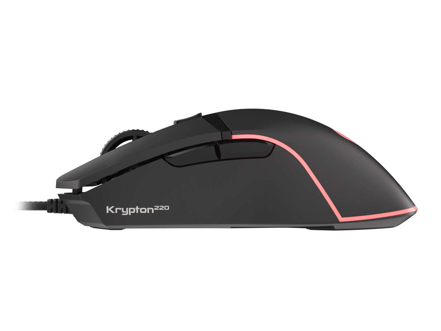 Genesis herná optická myš KRYPTON 220/ RGB/ 6400 DPI/ Herná/ Optická/ 6 000 DPI/ Drôtová USB/ Čierna 