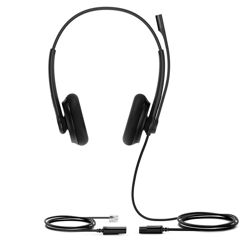 Yealink YHS34 Lite Dual náhlavná súprava na obe uši s QD-RJ9 konektormi 