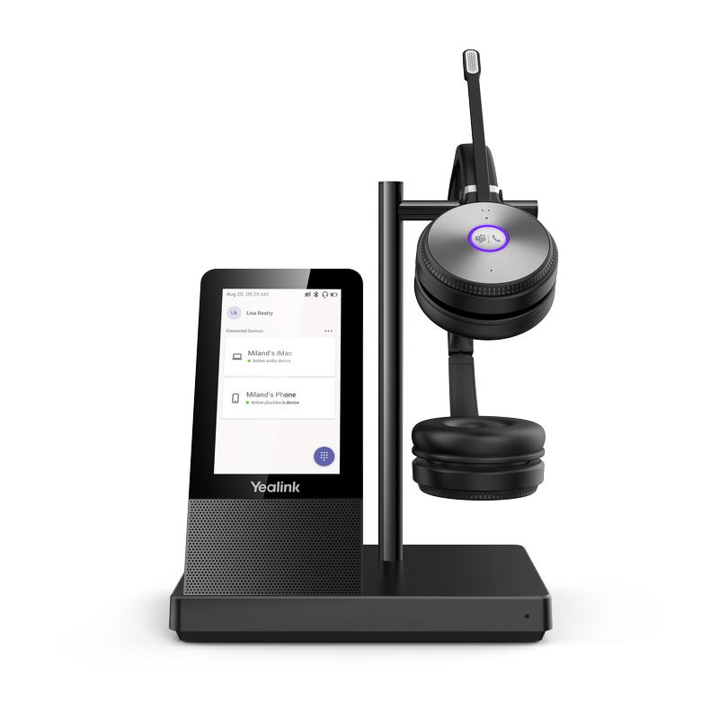 Yealink WH66 Dual DECT základňa s dotykovým LCD a náhlavnou súpravou na obe uši pre Teams 