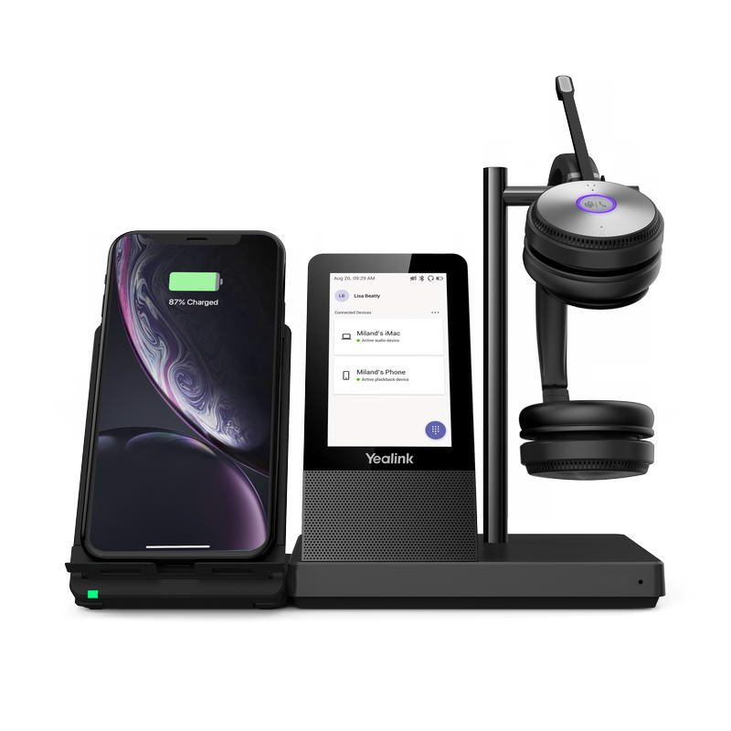 Yealink WH66 Dual DECT základňa s dotykovým LCD a náhlavnou súpravou na obe uši pre Teams 