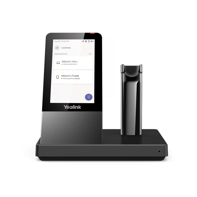 Yealink WH67 DECT základňa s dotykovým LCD as náhlavnou súpravou do jedného ucha pre Teams 