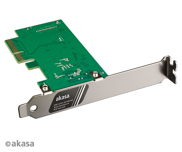 AKASA PCIe karta USB 3.2 Gen 2x2 interní konektor 