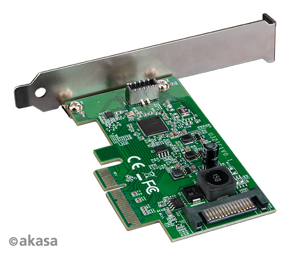 AKASA PCIe karta USB 3.2 Gen 2x2 interný konektor 