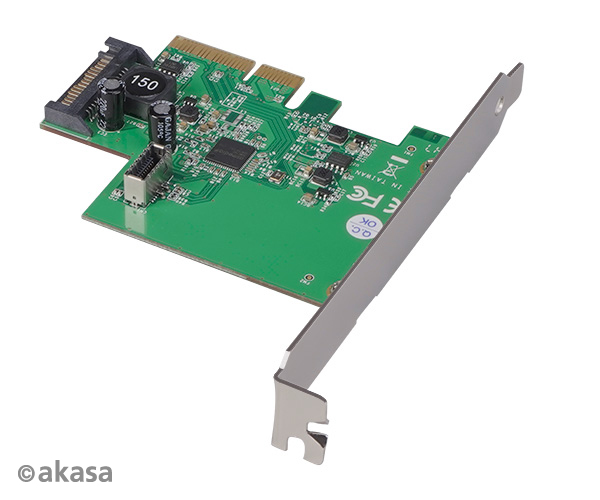 AKASA PCIe karta USB 3.2 Gen 2 interný konektor 