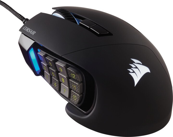 CORSAIR Scimitar Elite/ Herná/ Optická/ Pre pravákov/ 18 000 DPI/ Drôtová USB/ Čierna 