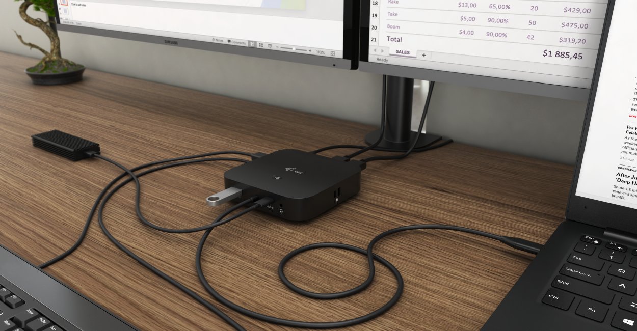 i-tec USB-C HDMI DP Docking Station with Power Delivery 100 W + i-tec Universal Charger 112W 