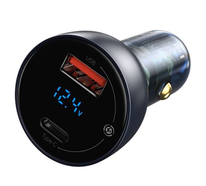 Baseus CCKX-C0G Particular Nabíjačka do Autá Digital Display 2xUSB 65W Gray 