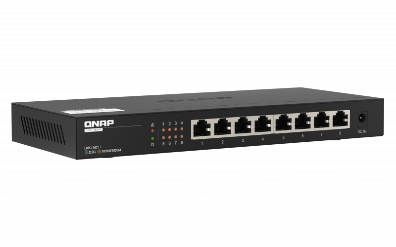 QNAP switch QSW-1108-8T (8x 2, 5GbE port, pasivní chlazení, podpora 100M/ 1G/ 2, 5G) 
