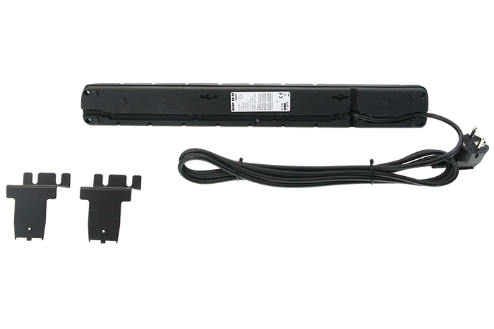 19" napája.panel ACAR S8/ 3m 8x220V Black+prep.ochr.10A 