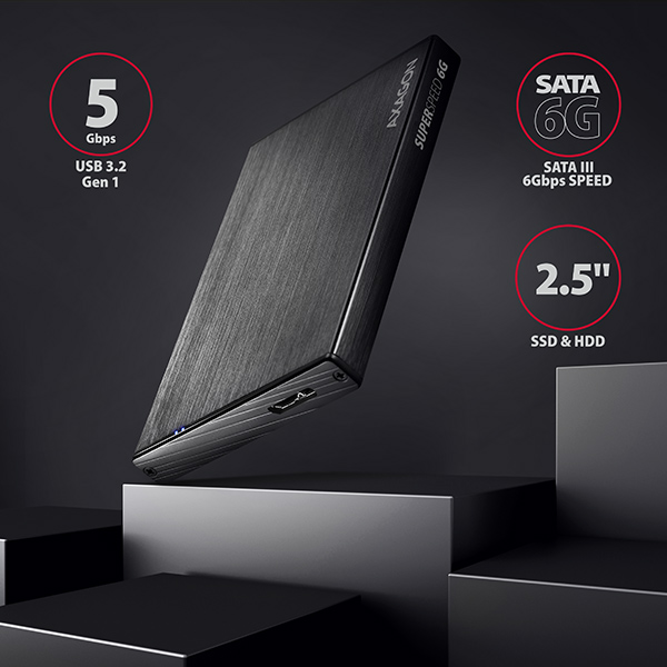 AXAGON EE25-XA6, USB 3.2 Gen 1 - SATA 6G, 2.5" externý ALINE box 