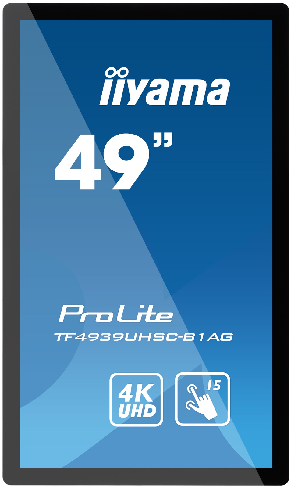 49" iiyama TF4939UHSC-B1AG: IPS, 4K, capacitive, 15P, 500cd/ m2, VGA, HDMI, DP, 24/ 7, IP54, čierny 