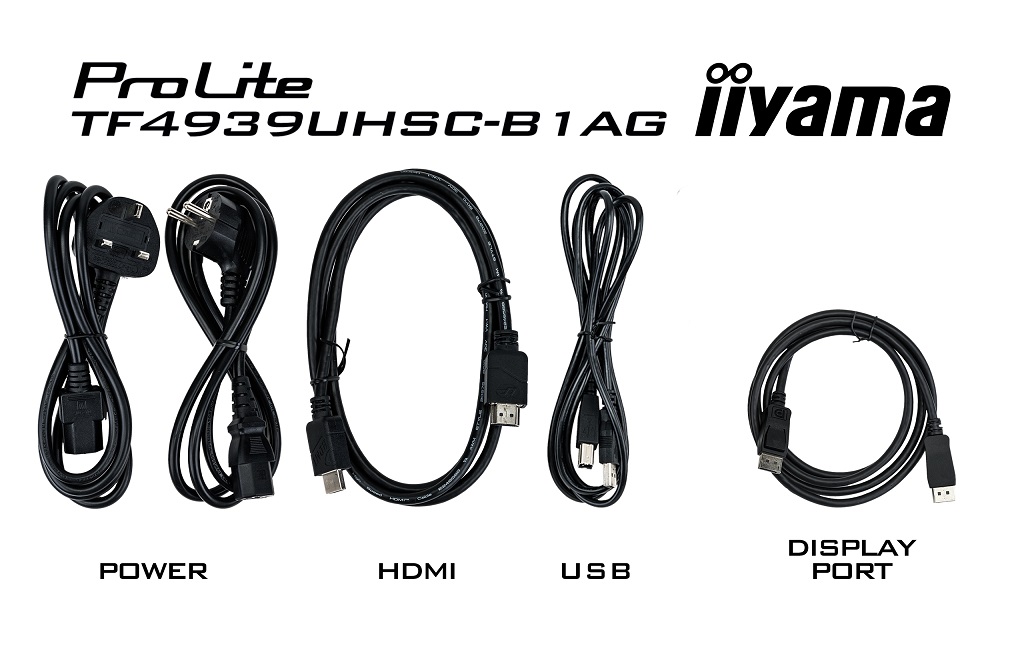49" iiyama TF4939UHSC-B1AG: IPS, 4K, capacitive, 15P, 500cd/ m2, VGA, HDMI, DP, 24/ 7, IP54, čierny 