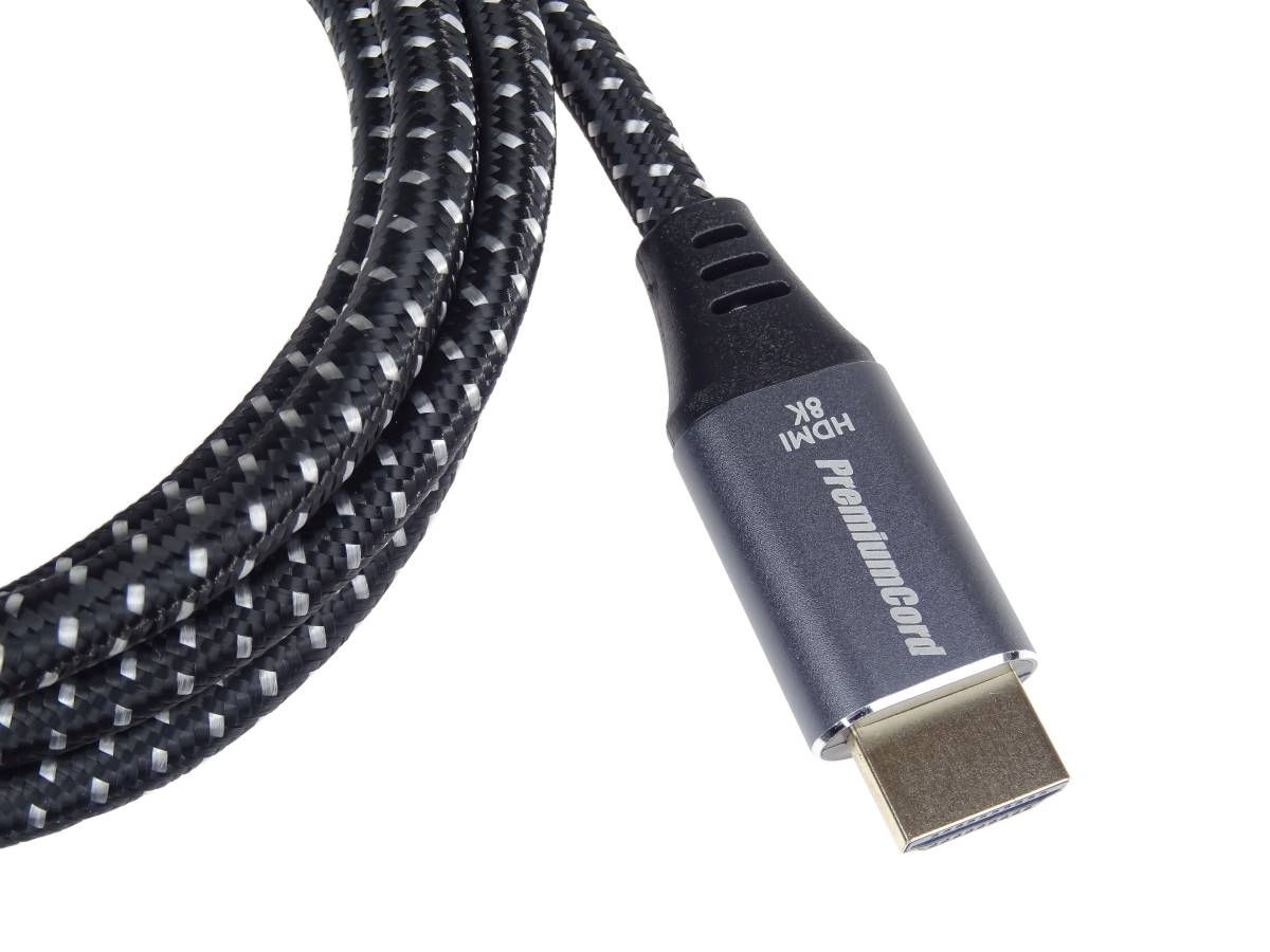 PremiumCord ULTRA HDMI 2.1 High Speed + Ethernet kabel 8K@60Hz, zlacené 1m 