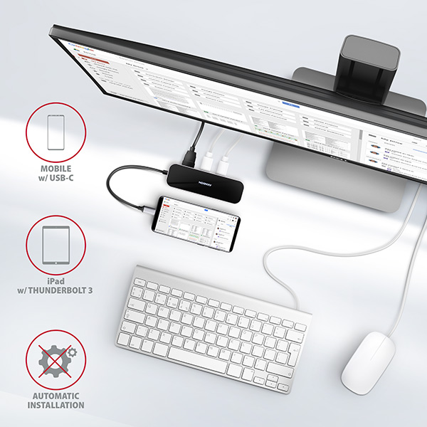 AXAGON HMC-6GL, USB 3.2 Gen 1 hub, 3x USB-A, HDMI 4k/ 30Hz, RJ-45 GLAN, PD 100W, kábel USB-C 20cm 