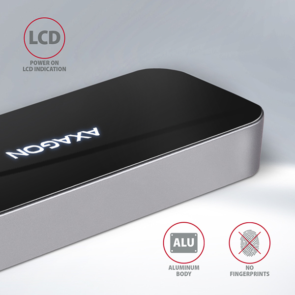 AXAGON HMC-6GL, USB 3.2 Gen 1 hub, 3x USB-A, HDMI 4k/ 30Hz, RJ-45 GLAN, PD 100W, kábel USB-C 20cm 