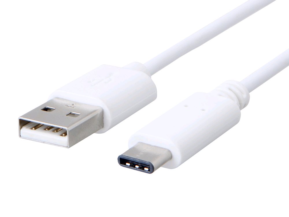 Kábel C-TECH USB 2.0 AM na Type-C kábel (AM/ CM), 1m, biely