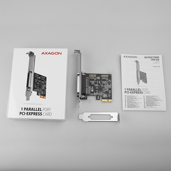AXAGON PCEA-P1N, PCIe radič - 1x paralelný port (LPT), vr. LP 