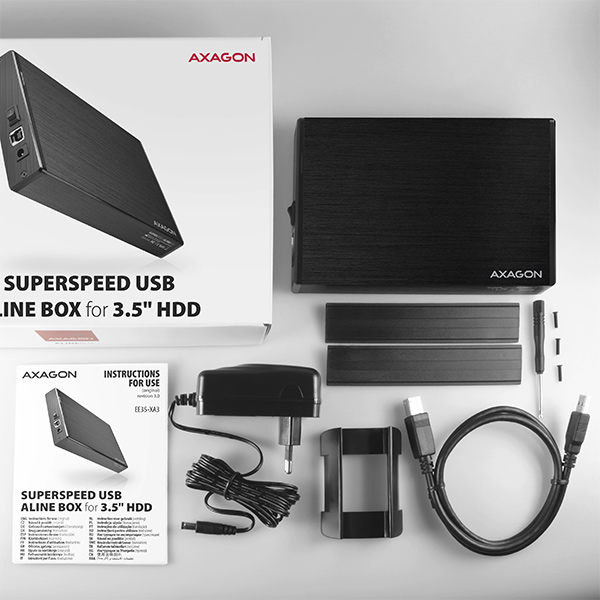 AXAGON EE35-XA3, USB 3.2 Gen 1 - SATA, 3.5" externí ALINE box 