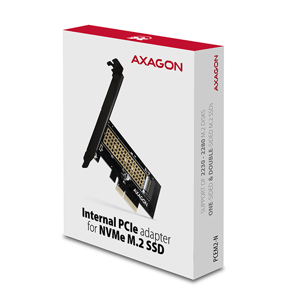 AXAGON PCEM2-N, PCIe x4 - M.2 NVMe M-key slot adaptér, vr. LP 