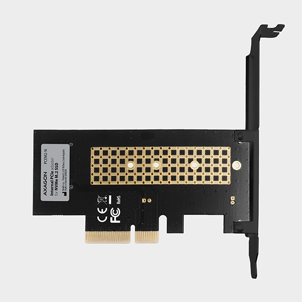 AXAGON PCEM2-N, PCIe x4 - M.2 NVMe M-key slot adaptér, vr. LP 