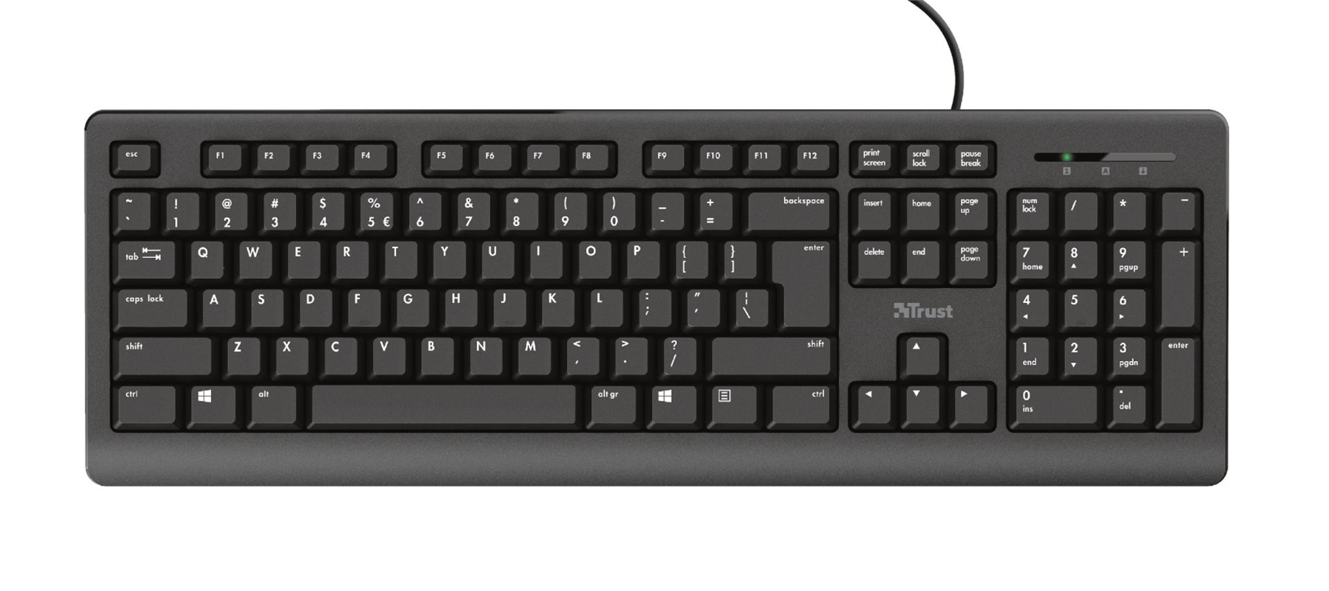 TRUST PRIMO/ Drôtová USB/ DE layout/ Čierna