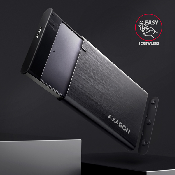 AXAGON EE25-A6M, USB 3.2 Gen 1 - SATA 6G 2.5" kovový RAW box, bezskrutkový 