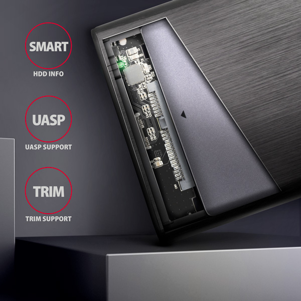 AXAGON EE25-A6M, USB 3.2 Gen 1 - SATA 6G 2.5" kovový RAW box, bezskrutkový 
