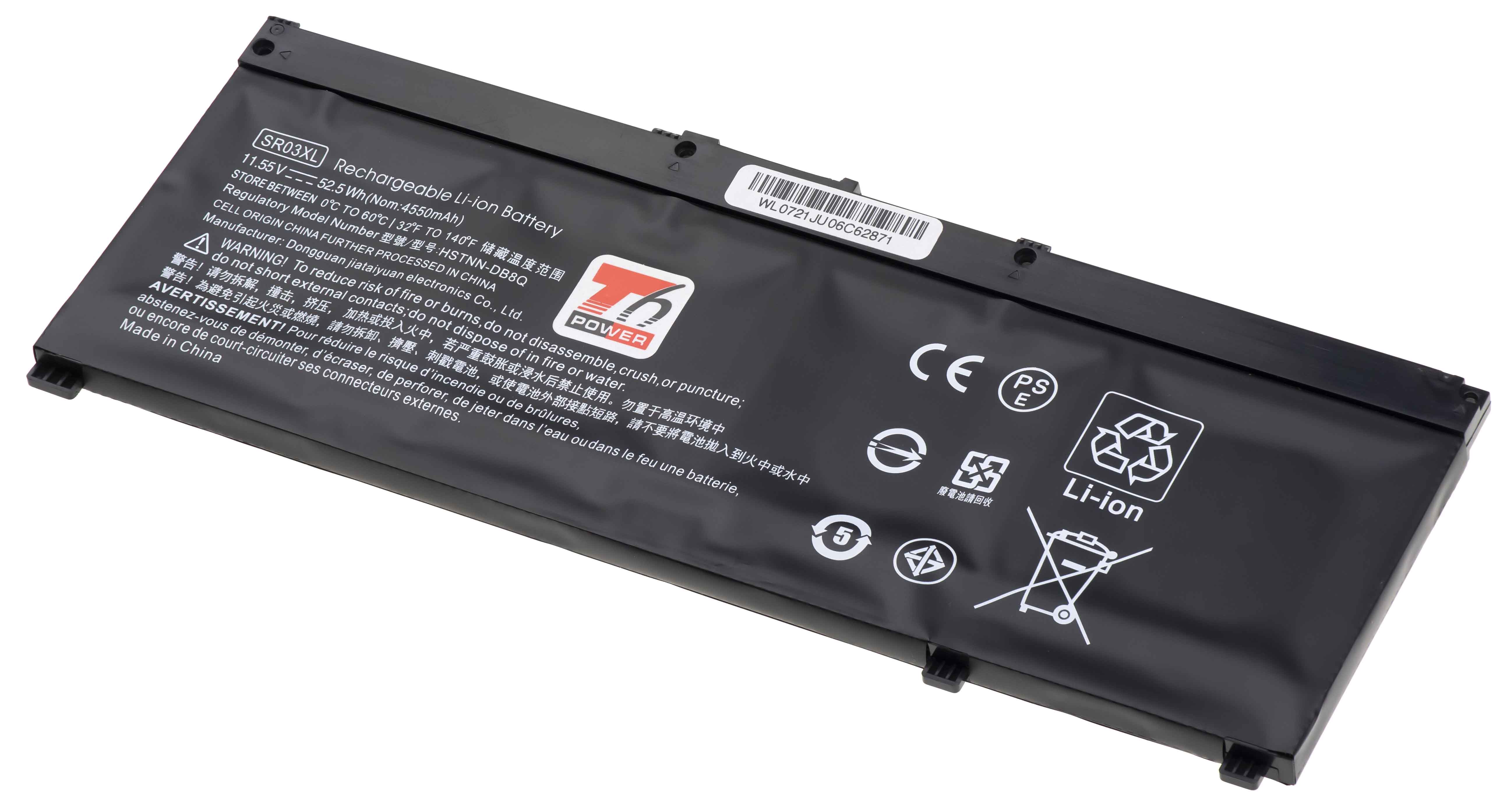 Batéria T6 Power HP Pavilion Gaming 15-cx0000, 17-cd0000, 4545mAh, 52, 5Wh, 3cell, Li-pol