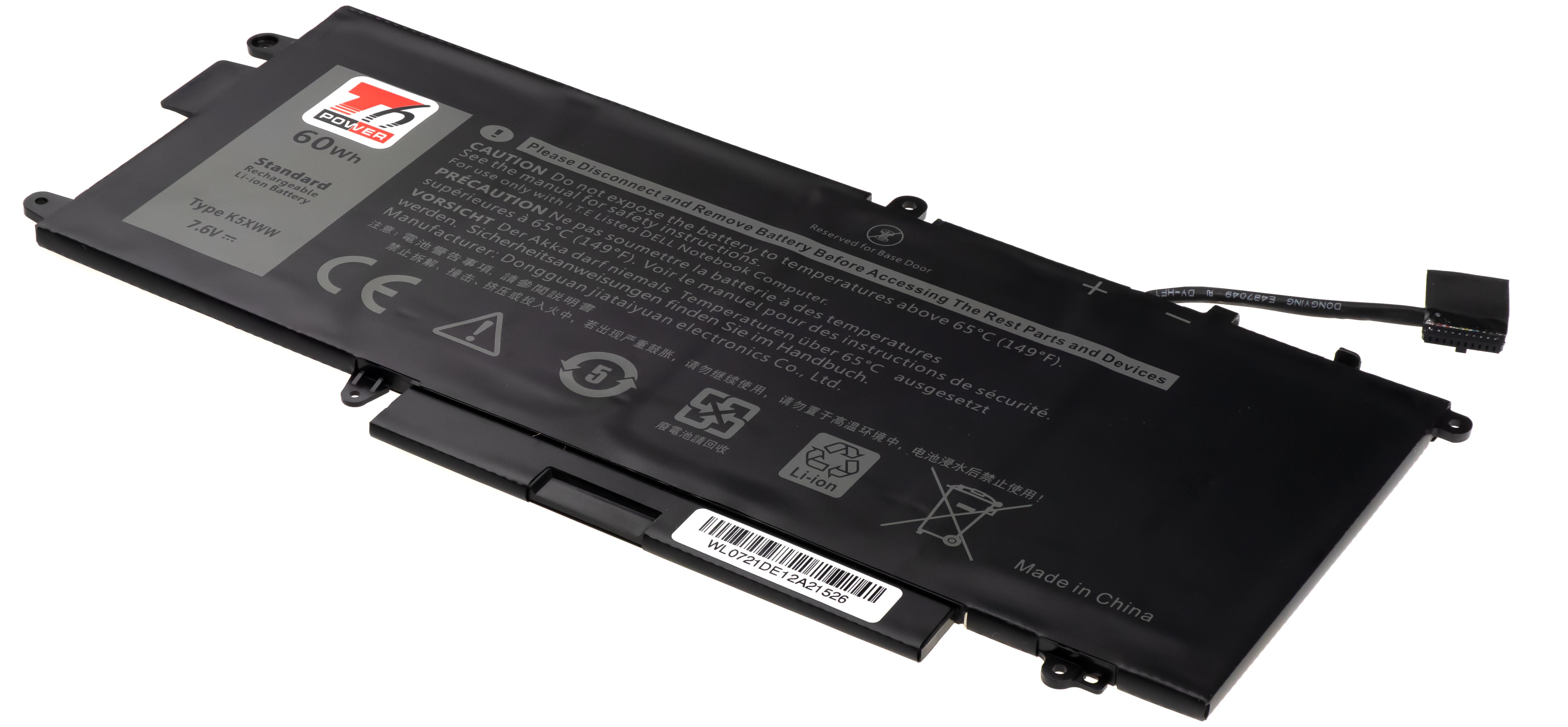Batéria T6 Power pre Dell Latitude 5289, 7389, 7390 2in1, 7895mAh, 60Wh, 4cell, Li-pol