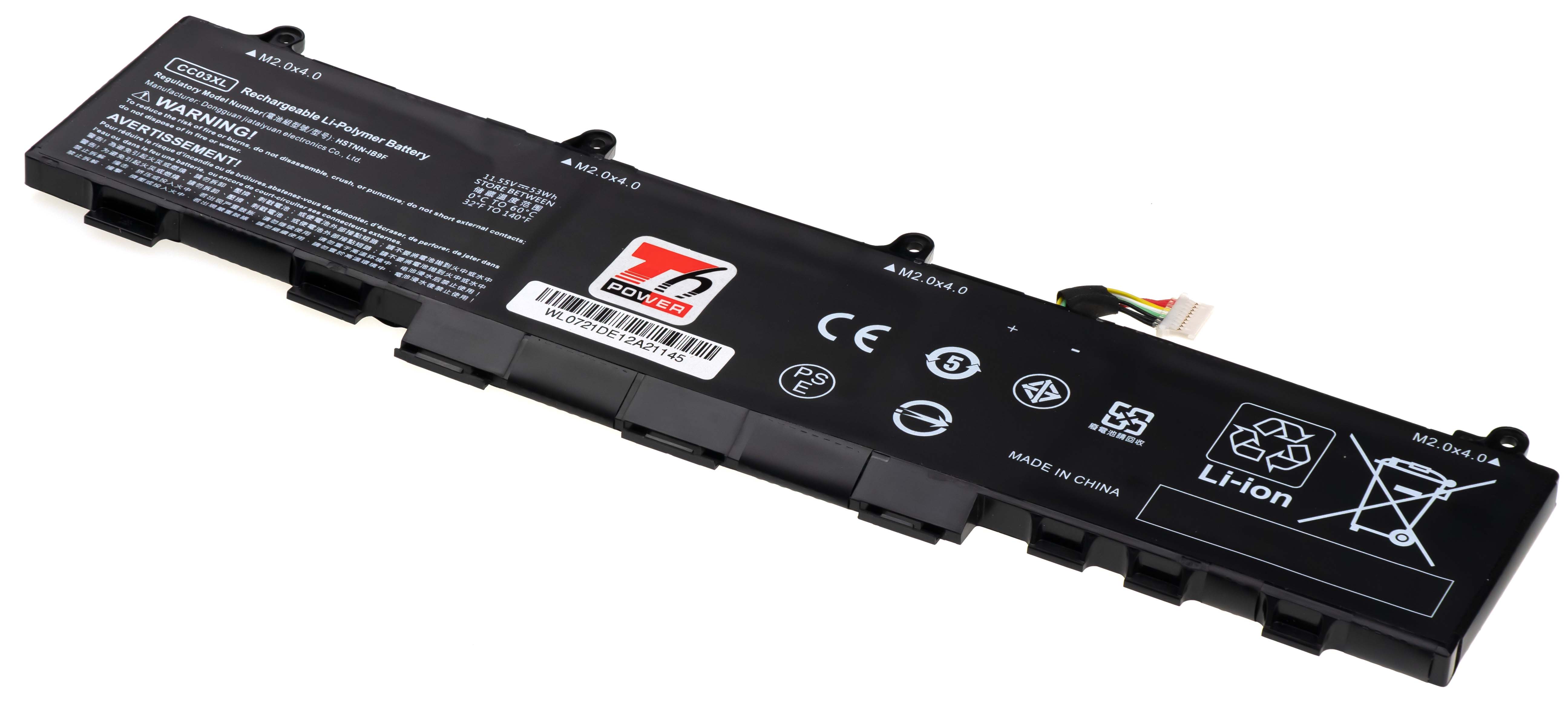 Batéria T6 Power HP EliteBook 830 G7, 830 G8, 840 G7, ZBook 14 G7, 4500mAh, 52Wh, 3cell, Li-pol