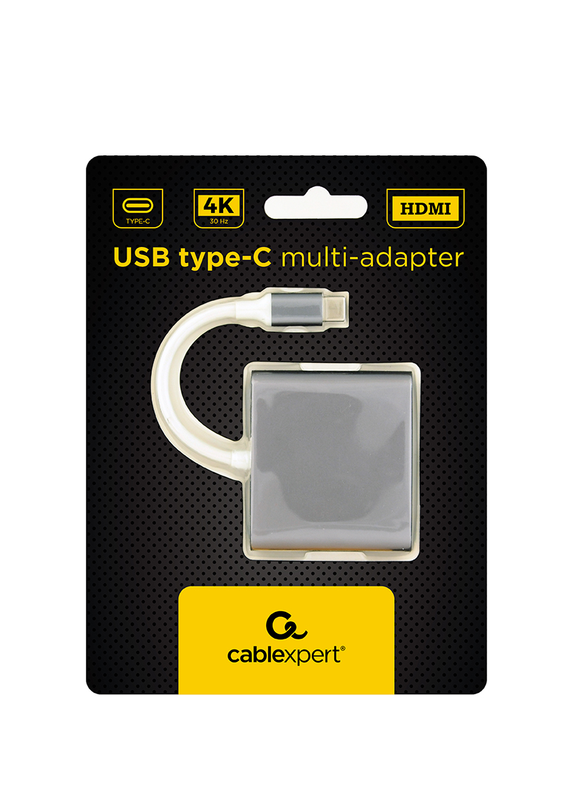 GEMBIRD Multi-adapter USB typu C, šedý 