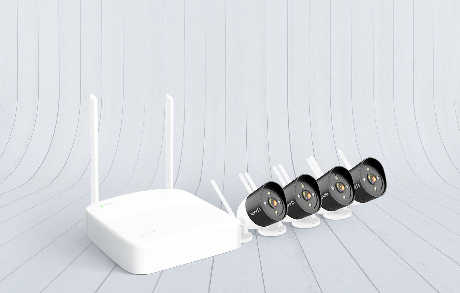 Tenda K4W-3TC - bezdrátový Wi-Fi kamerový set 2K (3MP), NVR + 4x IP kamera s LED, CZ aplikace 