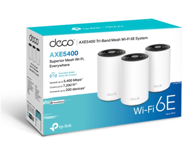 TP-Link AXE5400 Mesh WiFi 6E Tri-Band System Deco XE75(3-pack) 