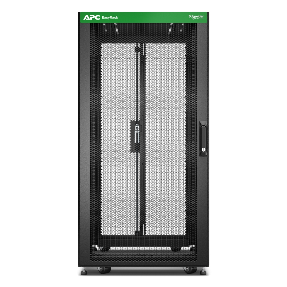 APC Easy Rack 600mm/ 24U/ 1200mm,  with Roof,  Side panel,  castors,  feet and 4 Brackets,  No Bottom,  black 