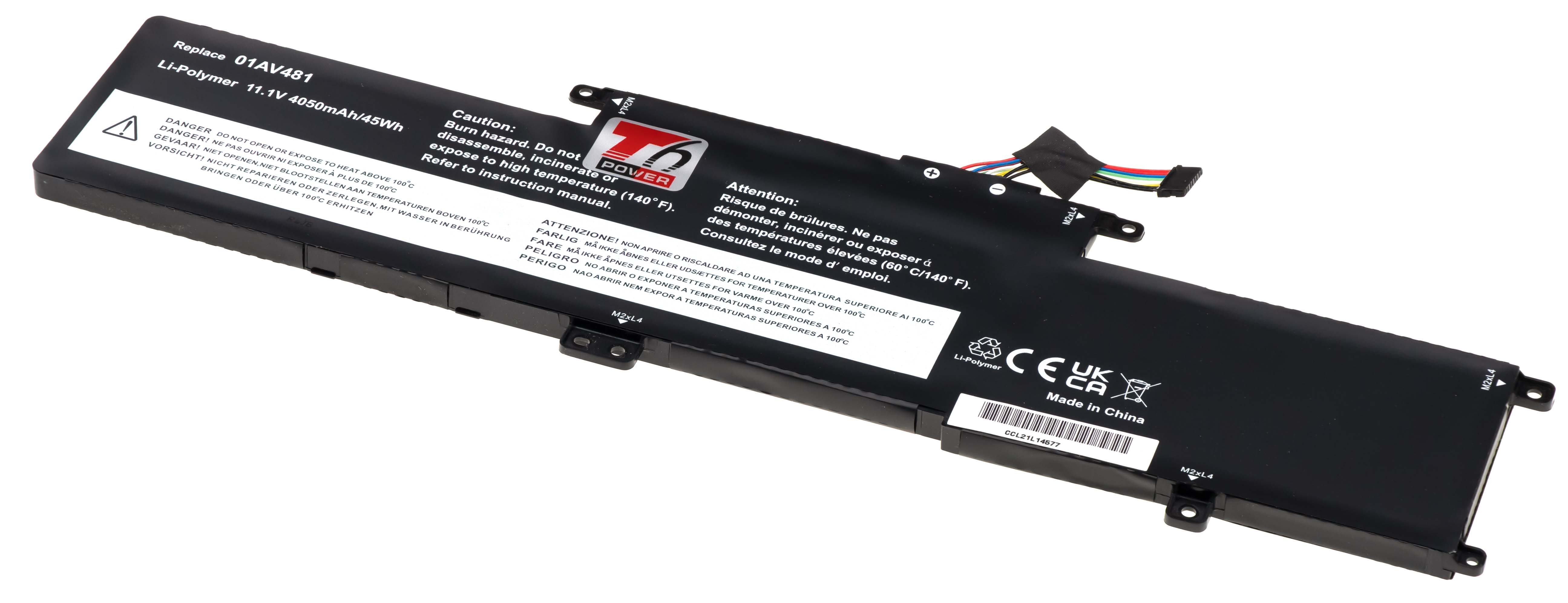 Batéria T6 Power pre Lenovo ThinkPad L380, L390, S2 Yoga, 4050mAh, 45Wh, 3cell, Li-Pol