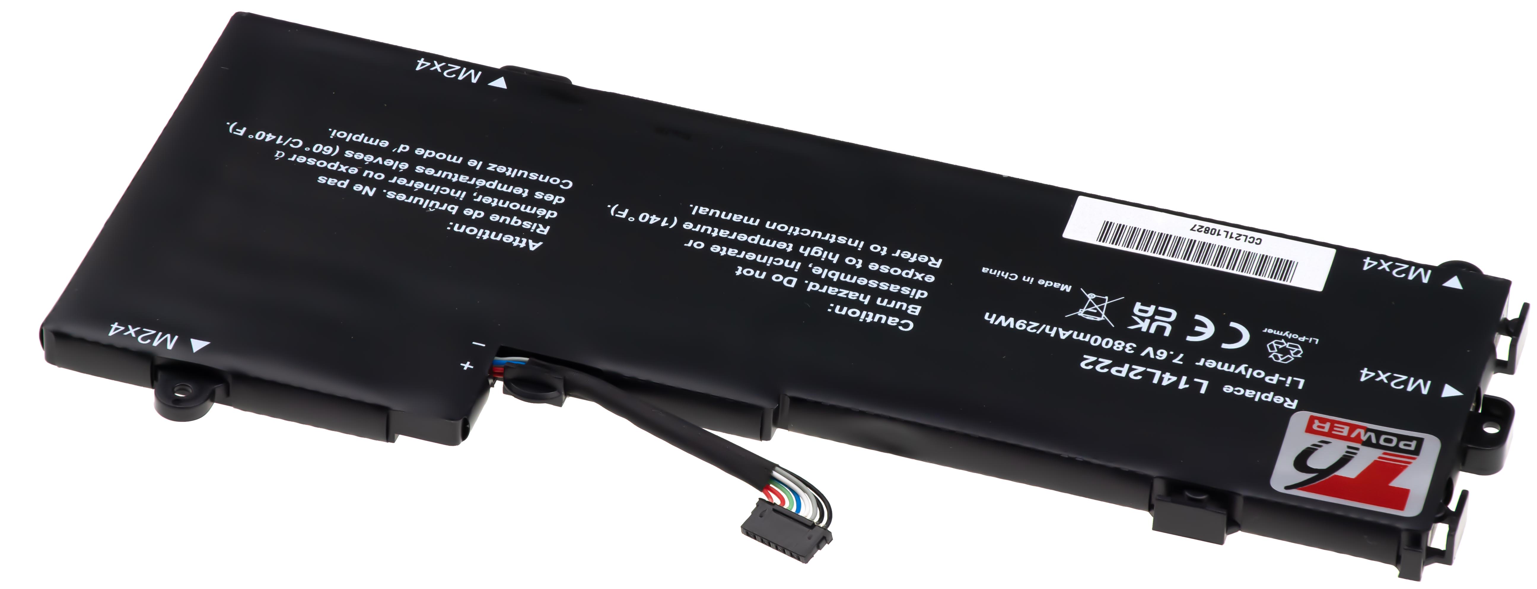 Batéria T6 Power pre Lenovo E31-70, E31-80, IdeaPad 510S-13IKB serie, 3800mAh, 29Wh, 2cell, Li-pol 