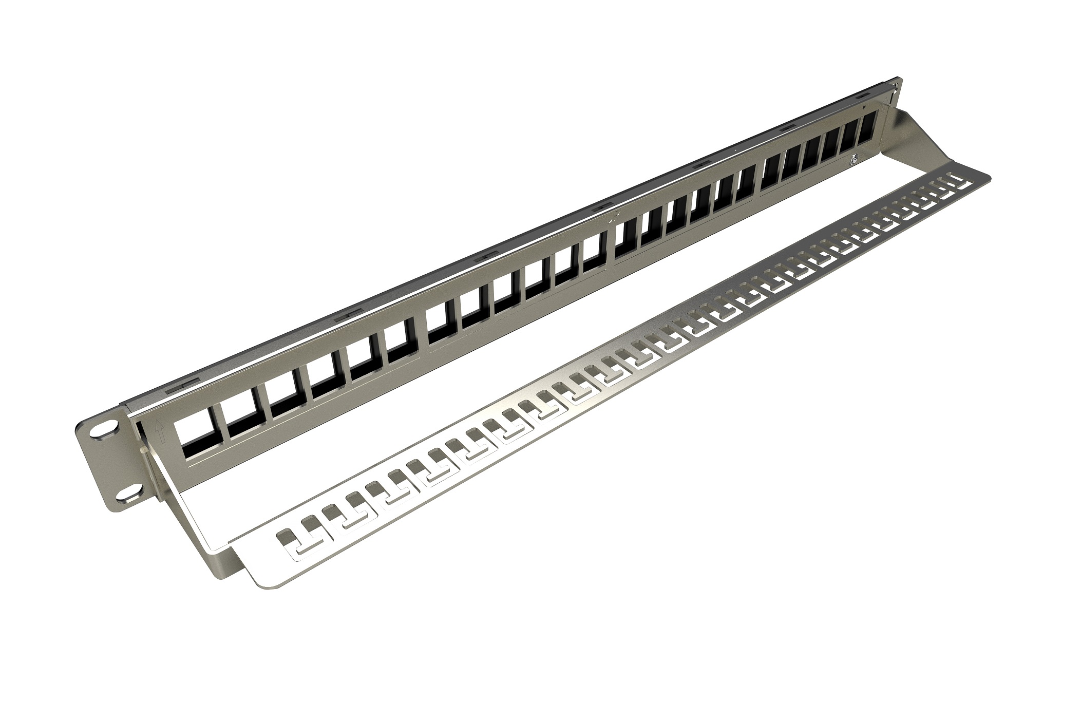 19" modulárny neosadený patch panel Solarix 24 portov 1U SX24M-0-STP-BK-UNI-N 