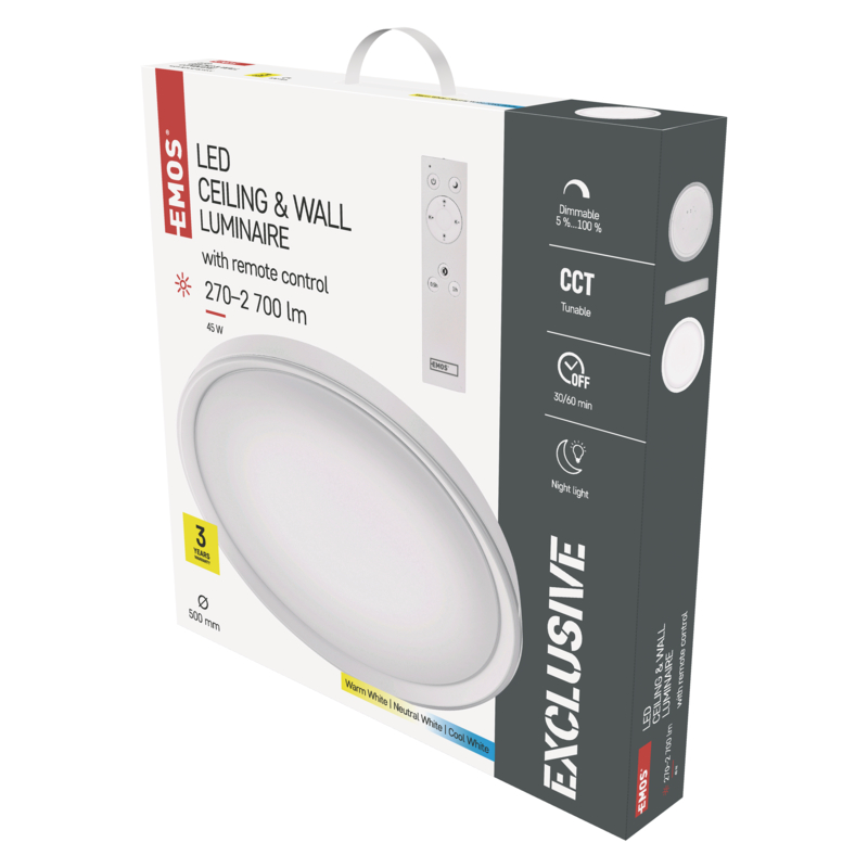 LED prisadené svietidlo, 45W, stmievateľné, zmena CCT 