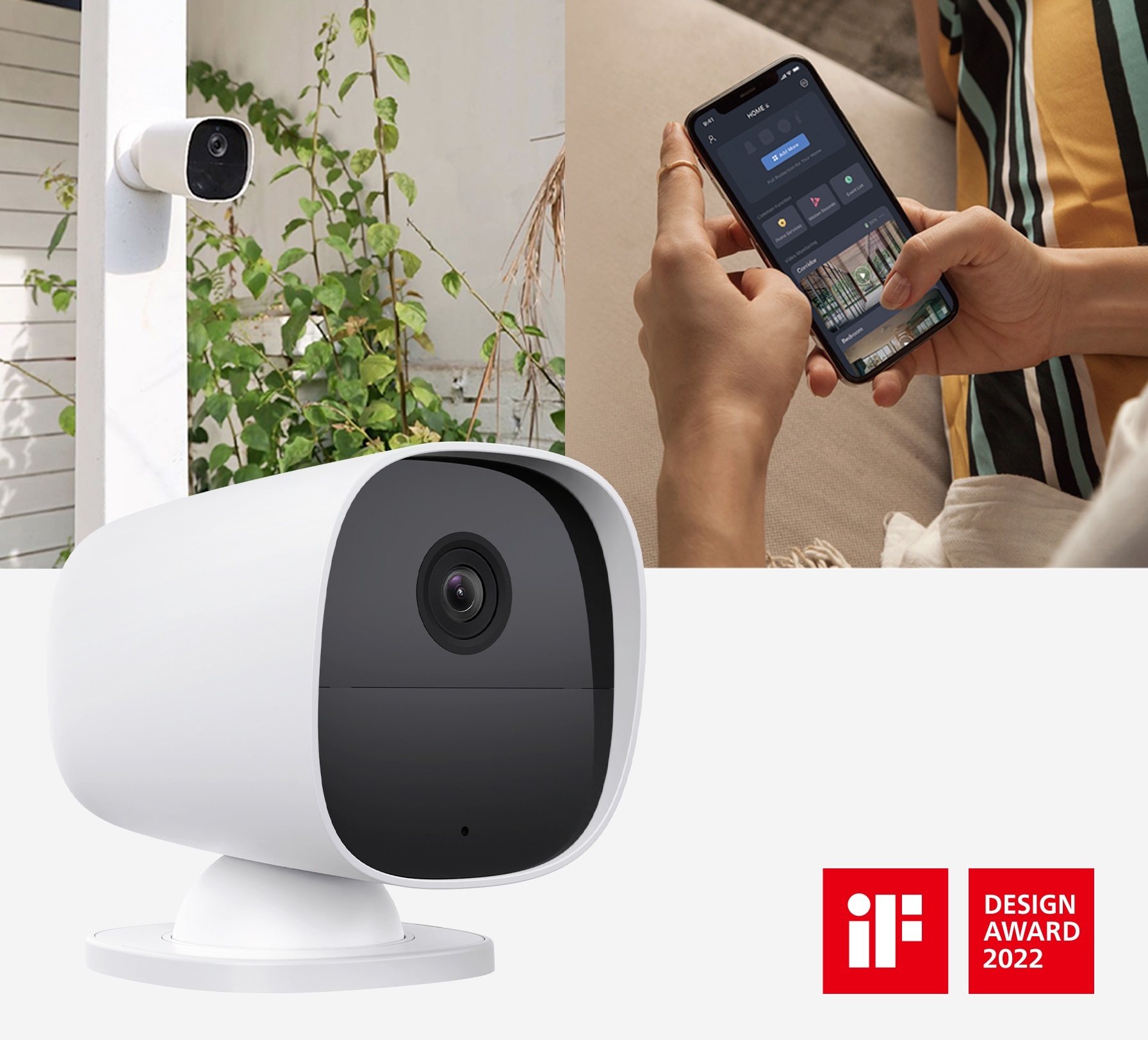 iGET SECURITY EP26 White - WiFi batériová FullHD kamera, IP65, zvuk, samostatná a pre alarm M5-4G CZ 