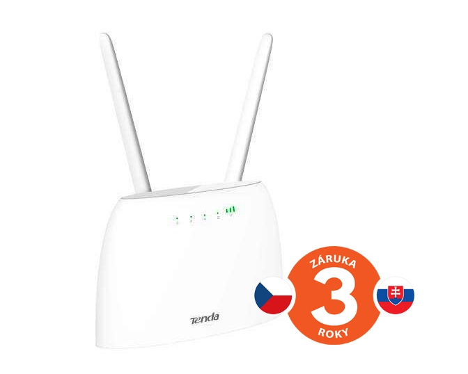 Tenda 4G07 Wi-Fi AC1200 4G LTE router, 2x WAN/ LAN, 1x miniSIM, IPv6, VPN, LTE Cat.4, 4x anténa, CZ app