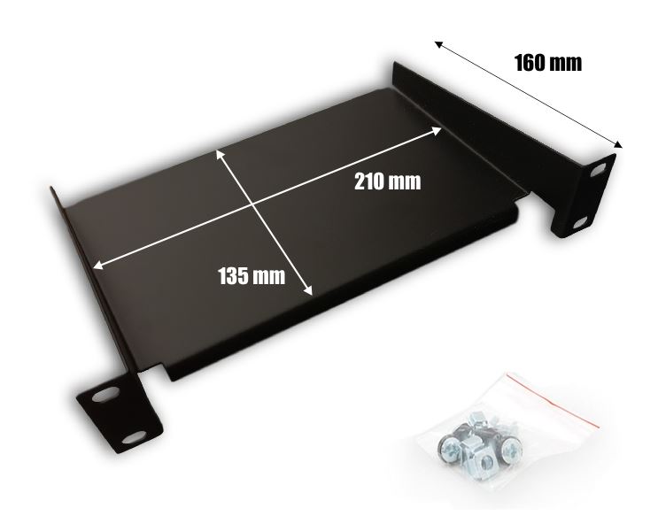 DATACOM 10" Polica 160mm 1U čierna 